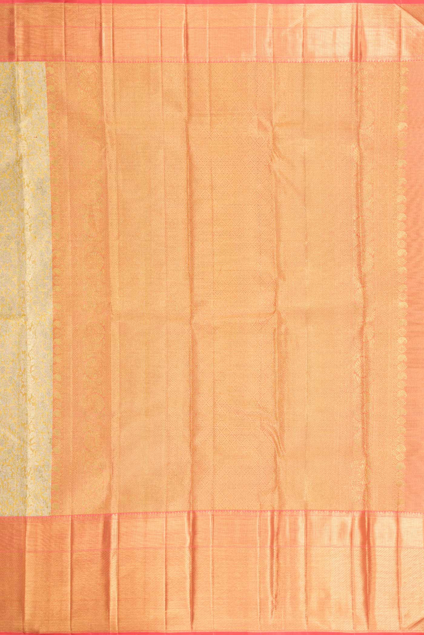 Pure Silk Pure Zari Gold Dual Tone Kanjivaram Tissue Saree - Image 7