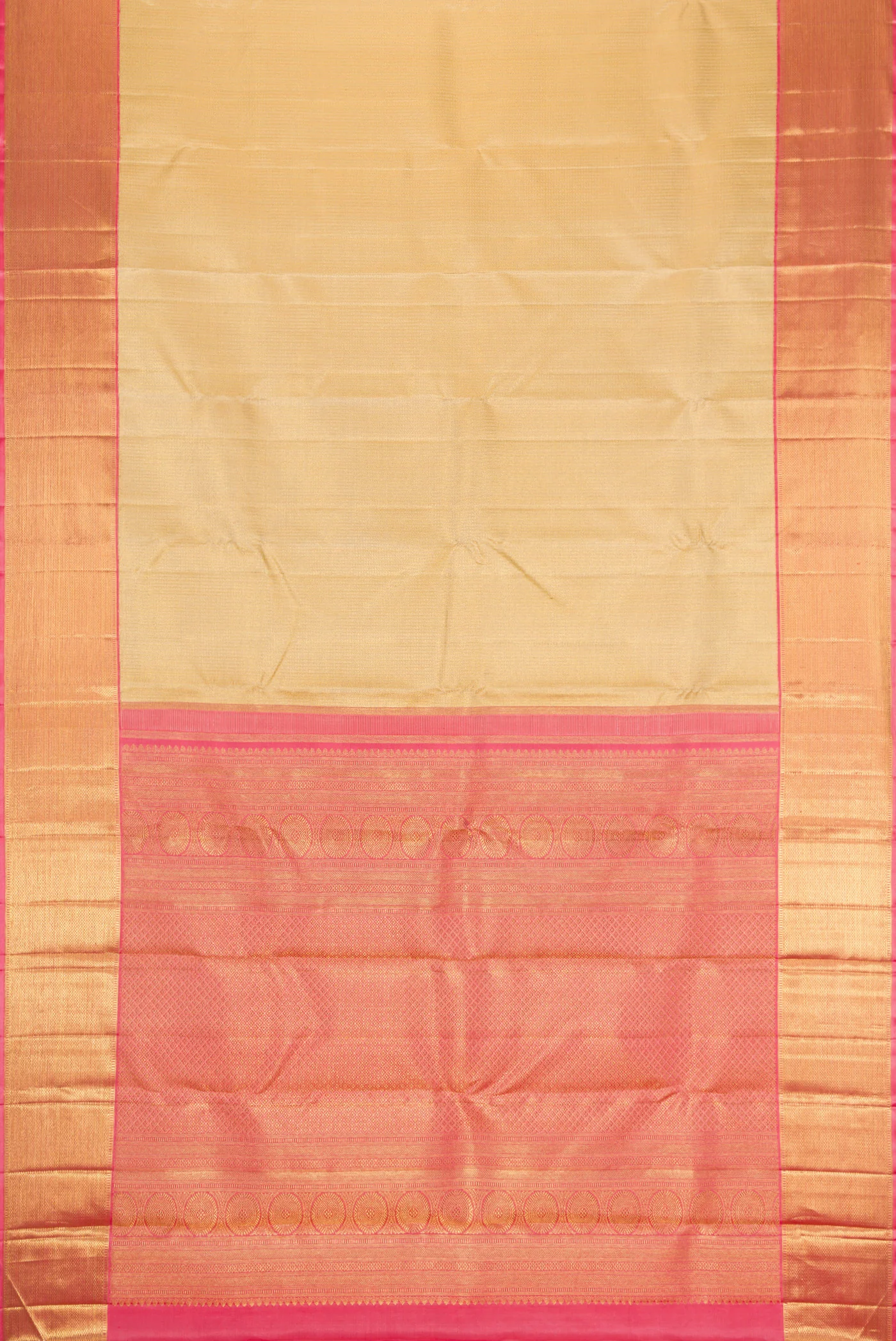 Pure Silk Pure Zari Gold Kanjivaram Saree - Image 6