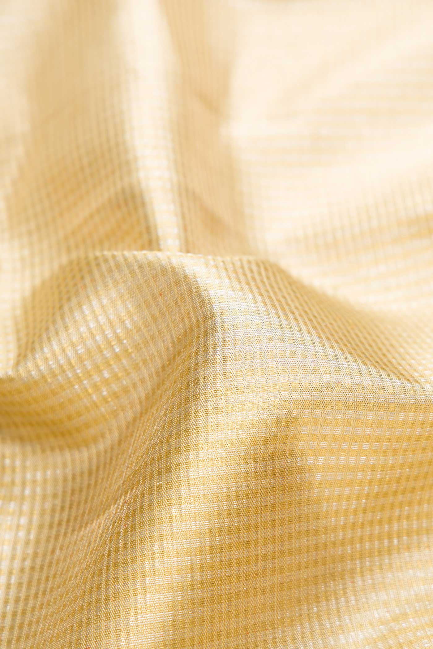 Pure Silk Pure Zari Gold Dual Tone Kanjivaram Saree - Image 2