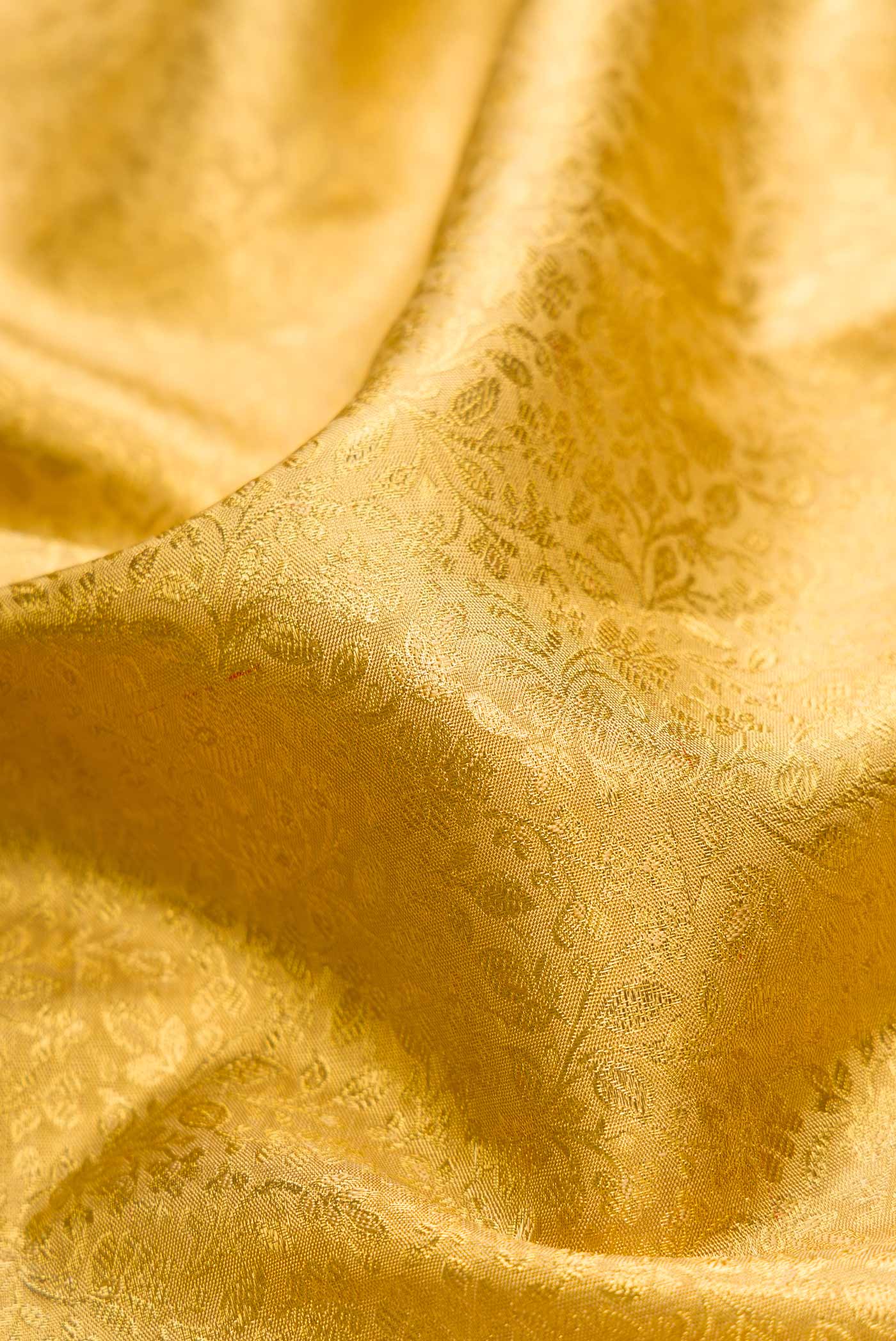 Pure Silk Pure Zari Gold Dual Tone Kanjivaram Tissue Saree - Image 2