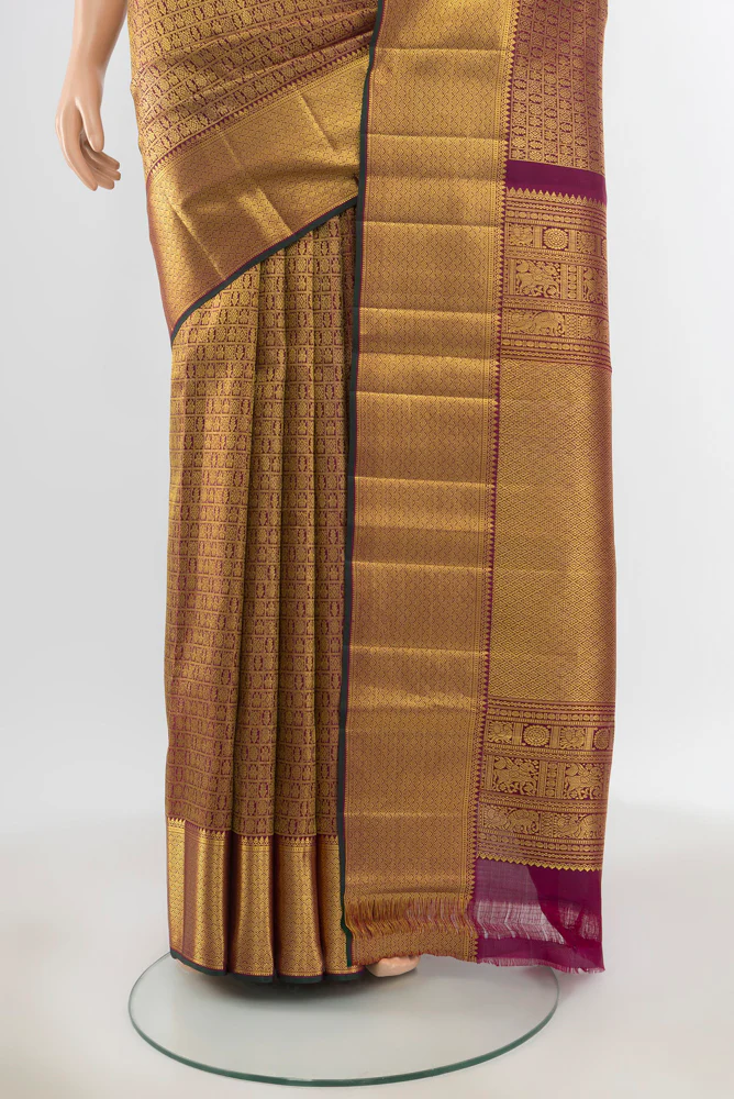 Purple Kanjivaram Silk Saree - Image 3