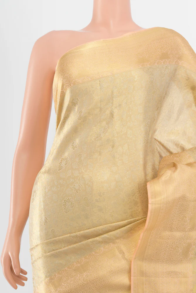 Sandal Kanjivaram Tissue Silk Saree - Image 2