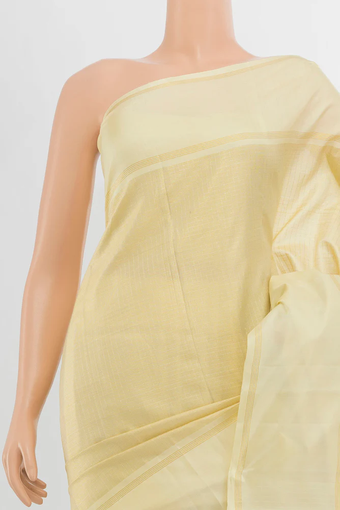 Cream Kanjivaram Silk Saree - Image 2