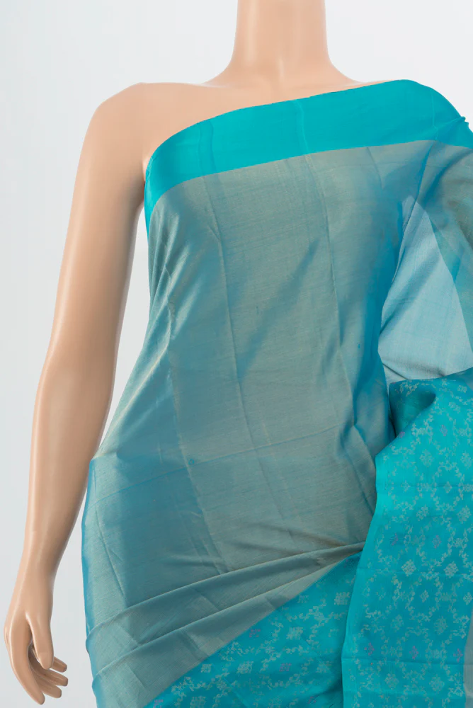 Blue Soft Silk Saree - Image 2