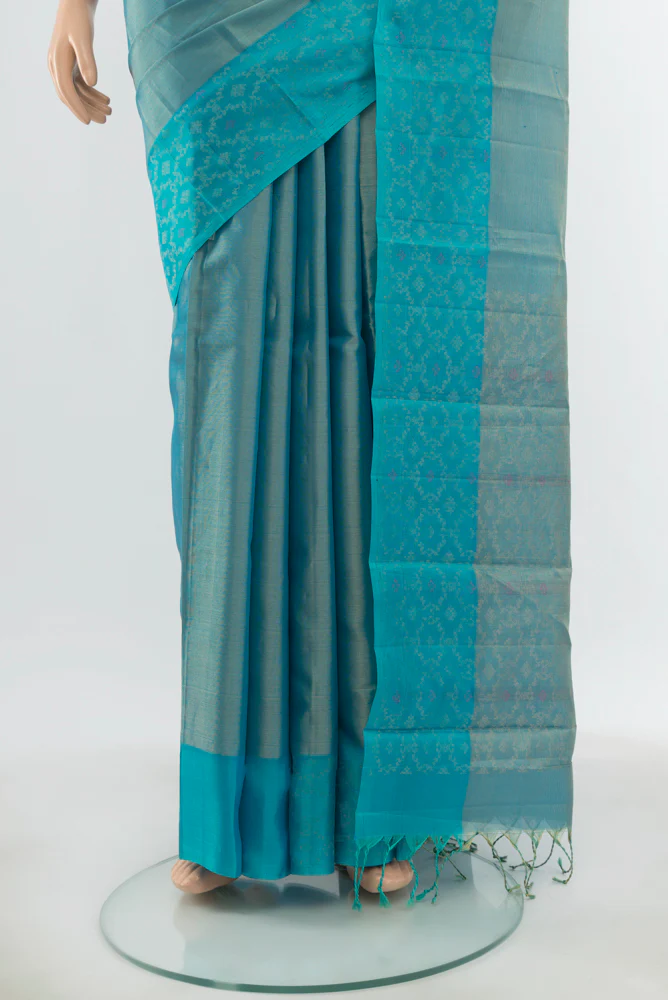 Blue Soft Silk Saree - Image 3