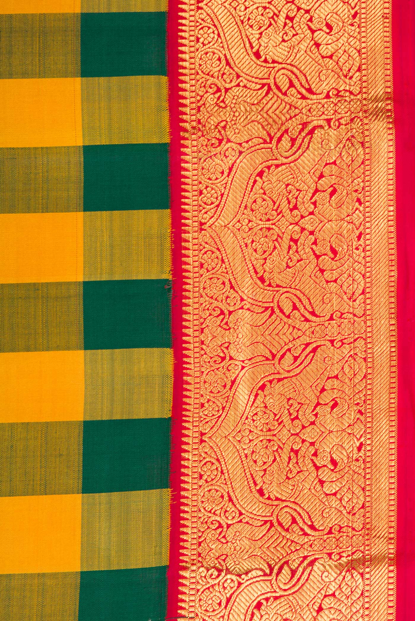 Pure Silk Pure Zari Multi Color Kanjivaram Saree - Image 3