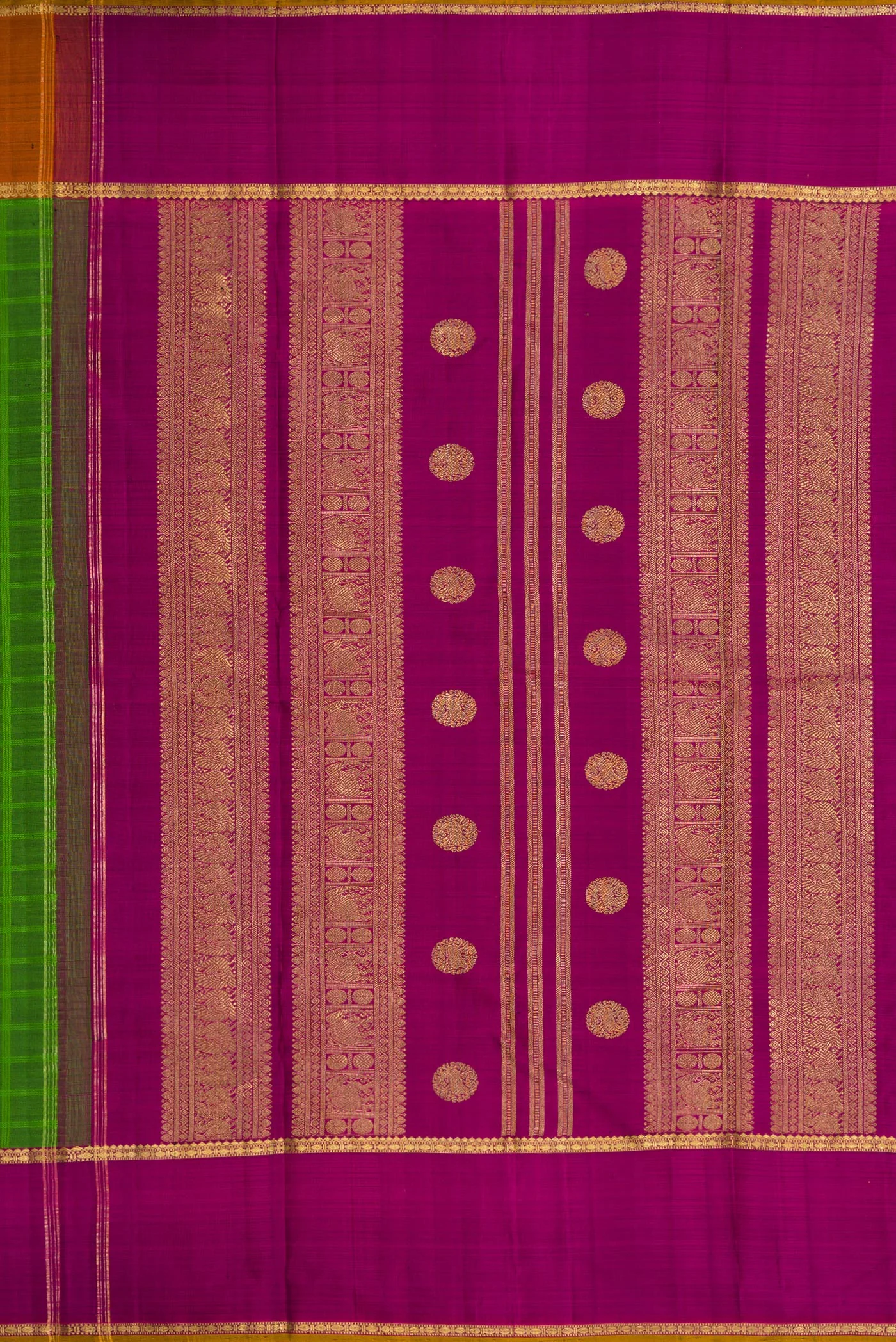 Pure Silk Pure Zari Green Kanchipuram Saree - Image 7