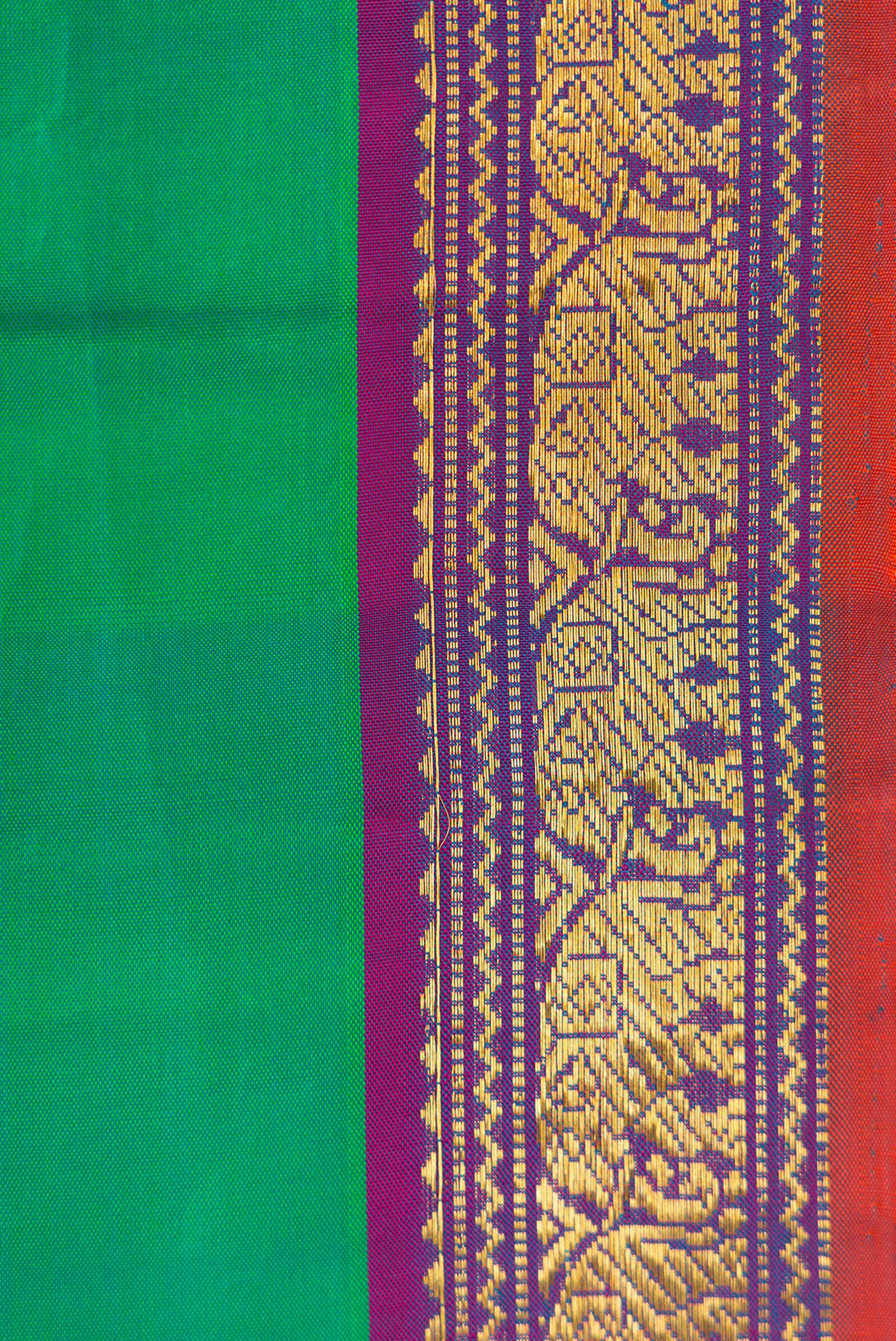 Sea Green Kanchipuram Silk Saree - Image 3