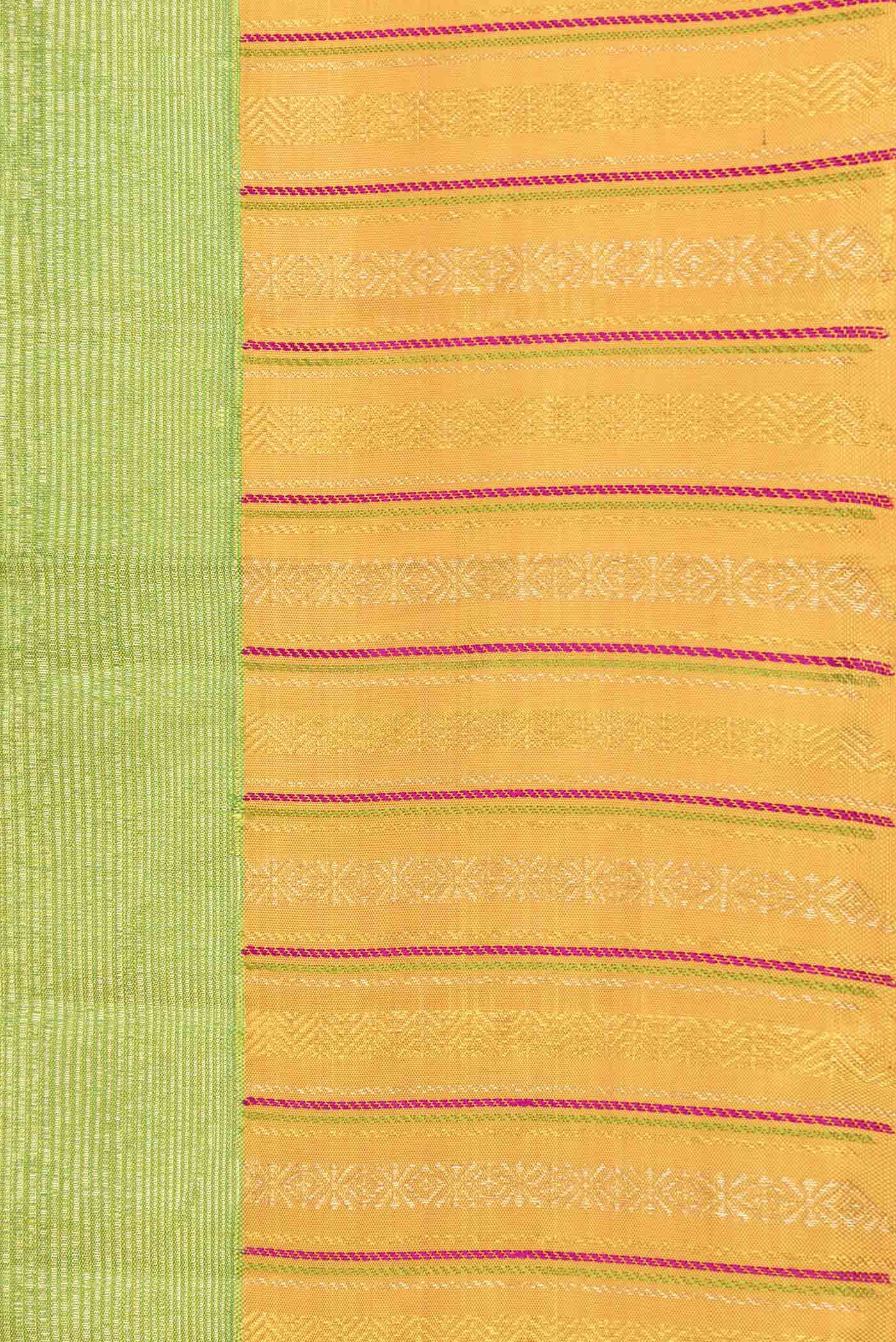 Pure Silk Pure Zari Green Dual Tone Kanchipuram Saree - Image 3