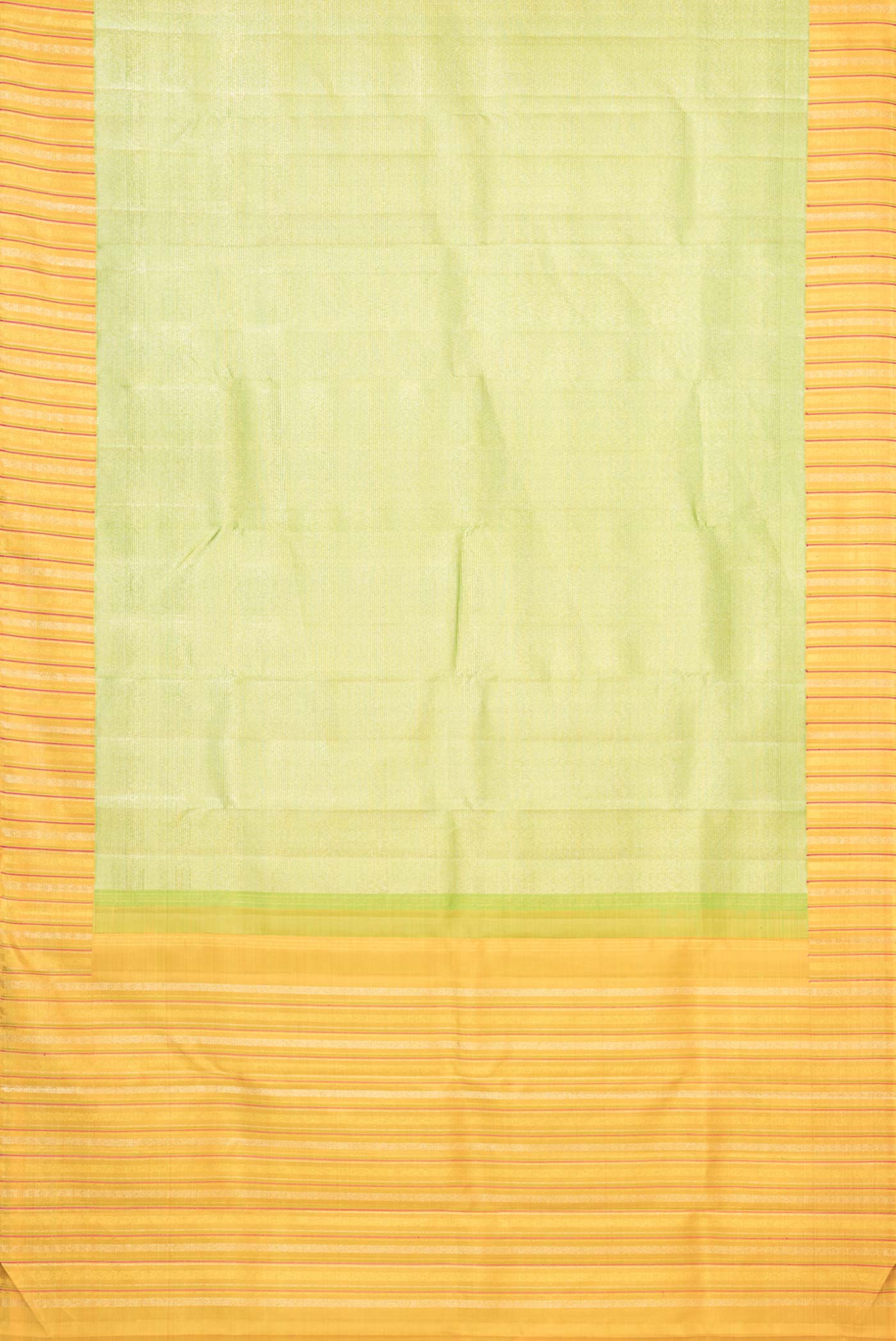 Pure Silk Pure Zari Green Dual Tone Kanchipuram Saree - Image 6