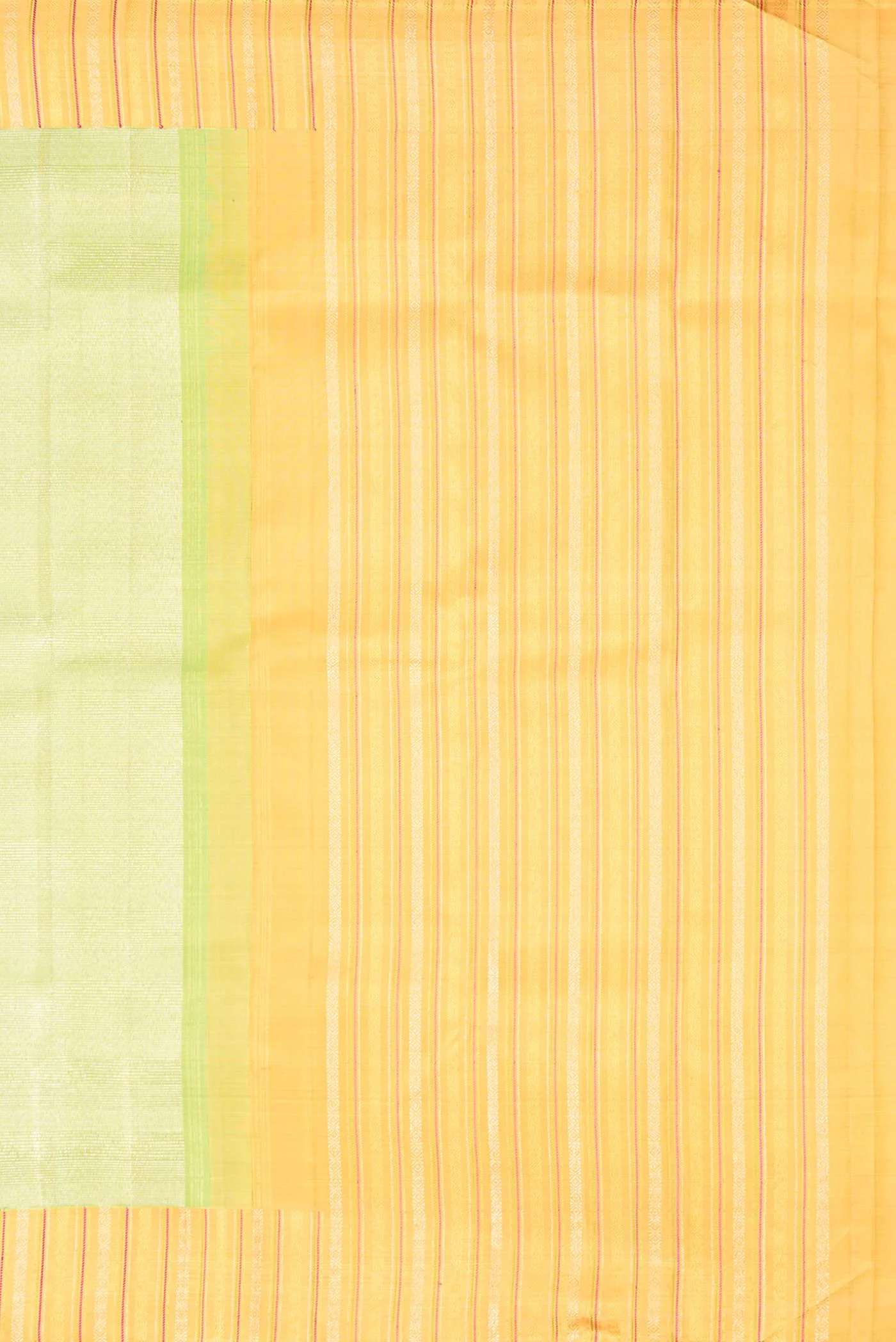 Pure Silk Pure Zari Green Dual Tone Kanchipuram Saree - Image 7