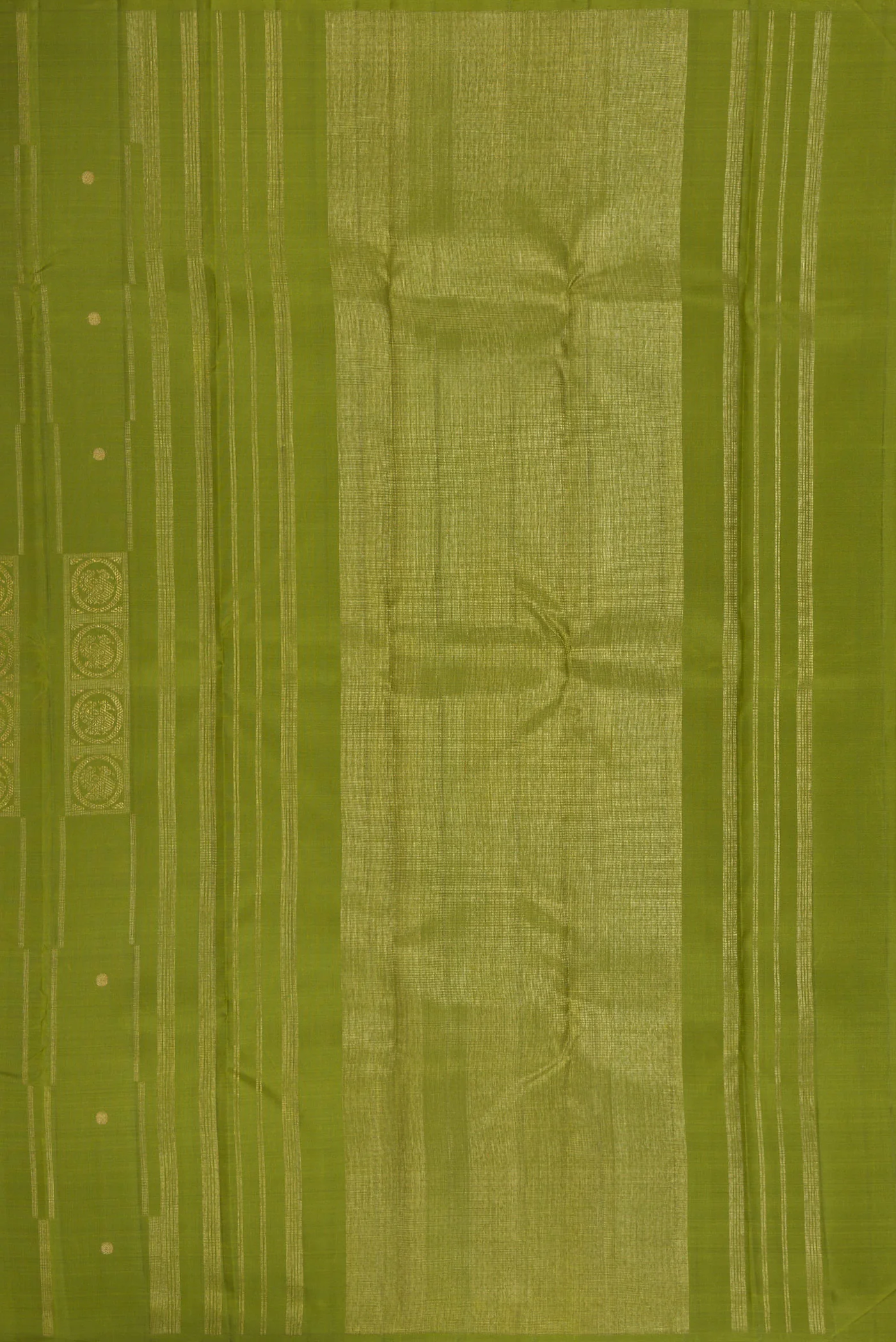 Pure Silk Pure Zari Green Kanjivaram Saree - Image 6