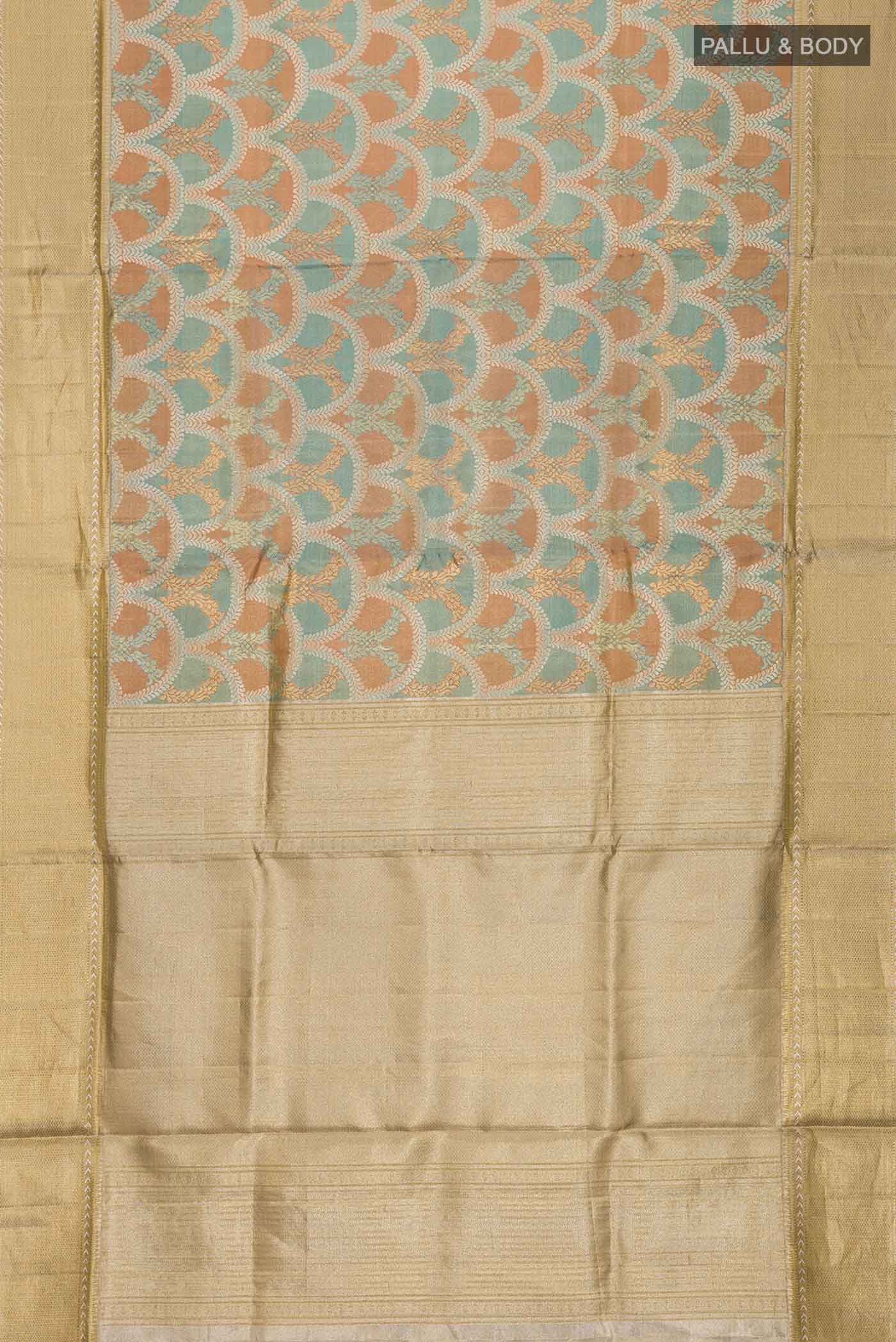 Pure Silk Pure Zari Multi Color Kanjivaram Tissue Saree - Image 6
