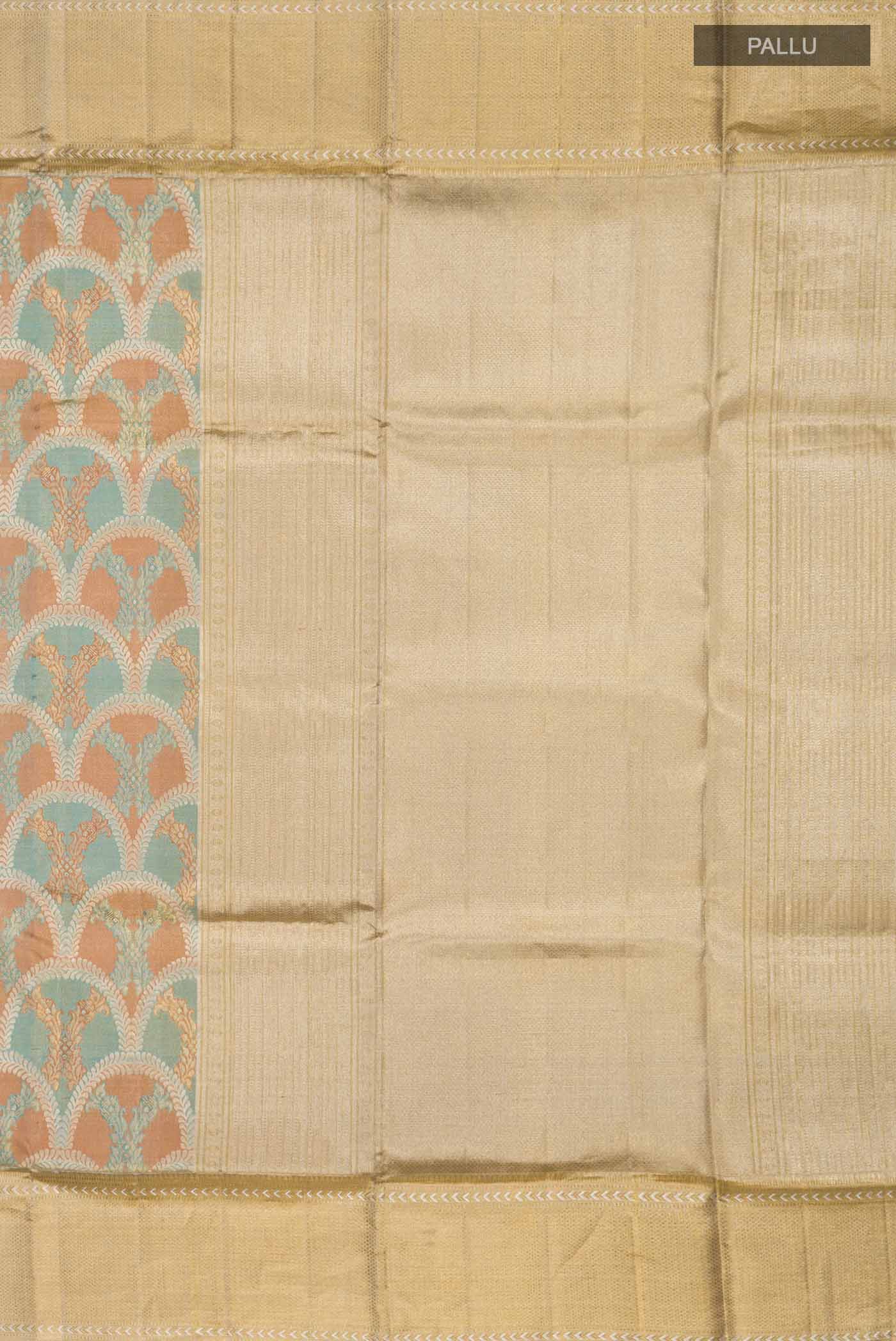 Pure Silk Pure Zari Multi Color Kanjivaram Tissue Saree - Image 7