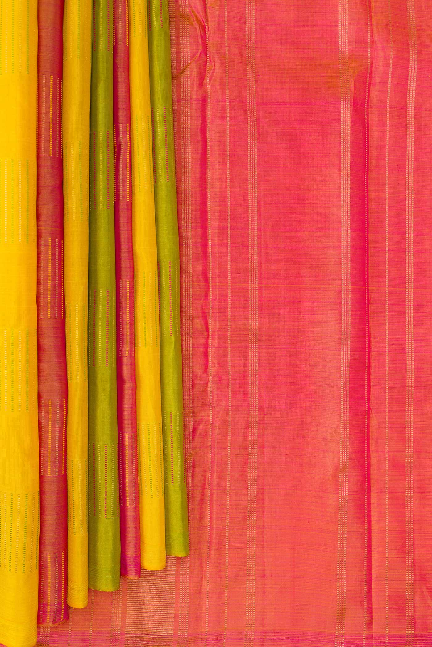Pure Silk Pure Zari Multi Color Kanchipuram Saree - Image 3