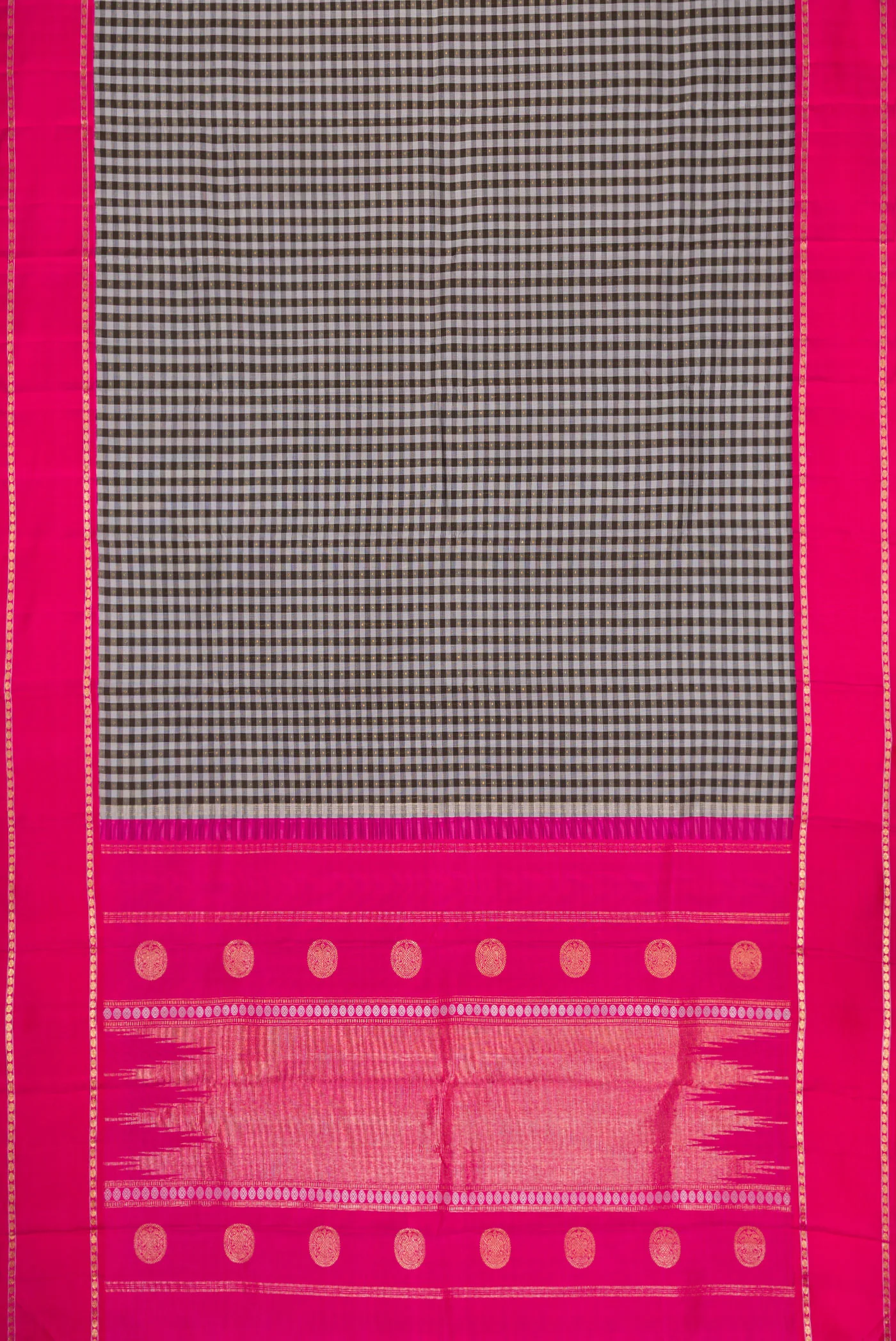 Pure Silk Pure Zari Grey Kanjivaram Saree - Image 6