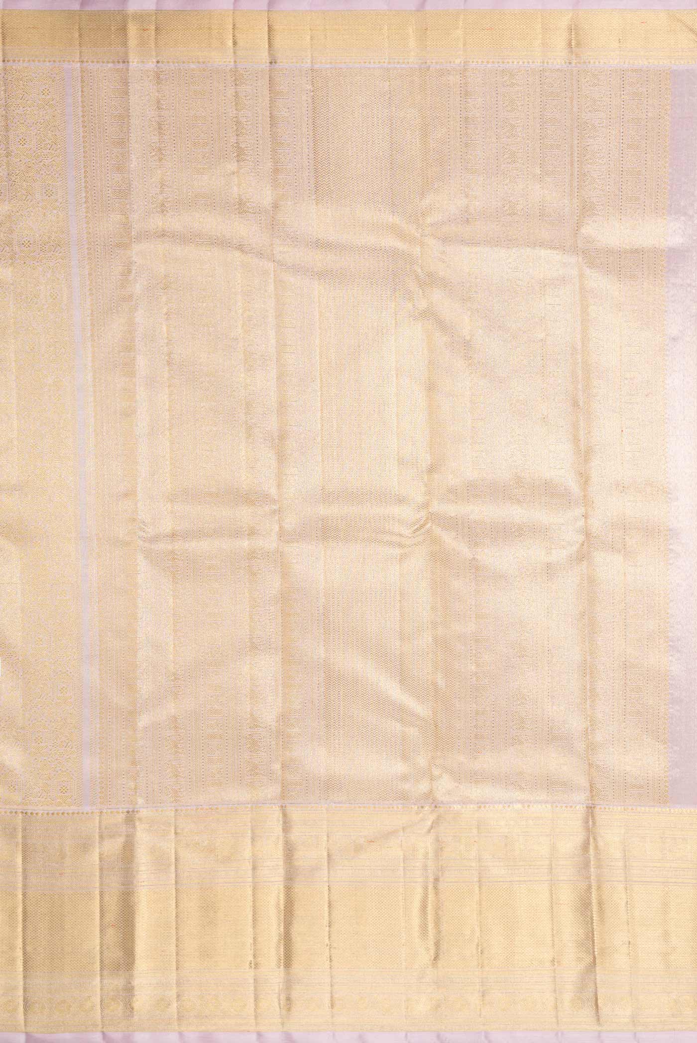 Pure Silk Pure Zari Lavender Dual Tone Kanjivaram Saree - Image 7