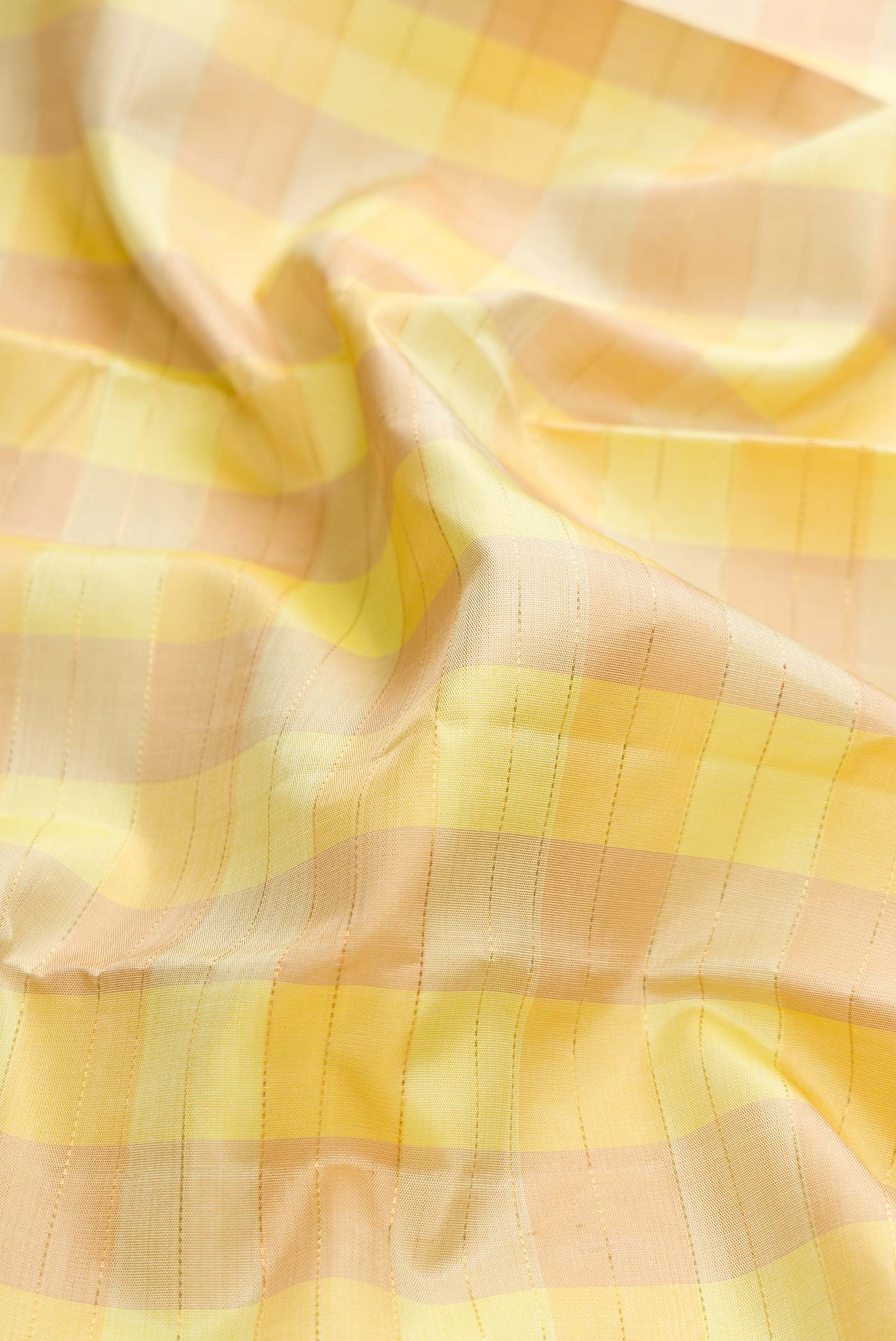 Pure Silk Pure Zari Lemon Yellow and Mustard Color Kanjivaram Saree - Image 2
