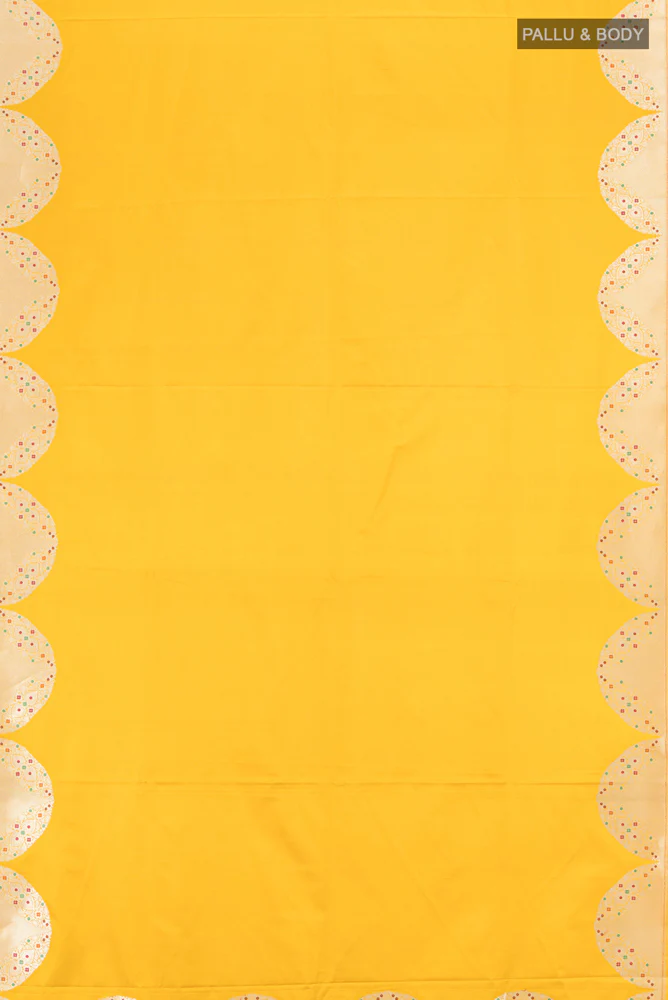 Yellow Banarasi Silk Saree - Image 5