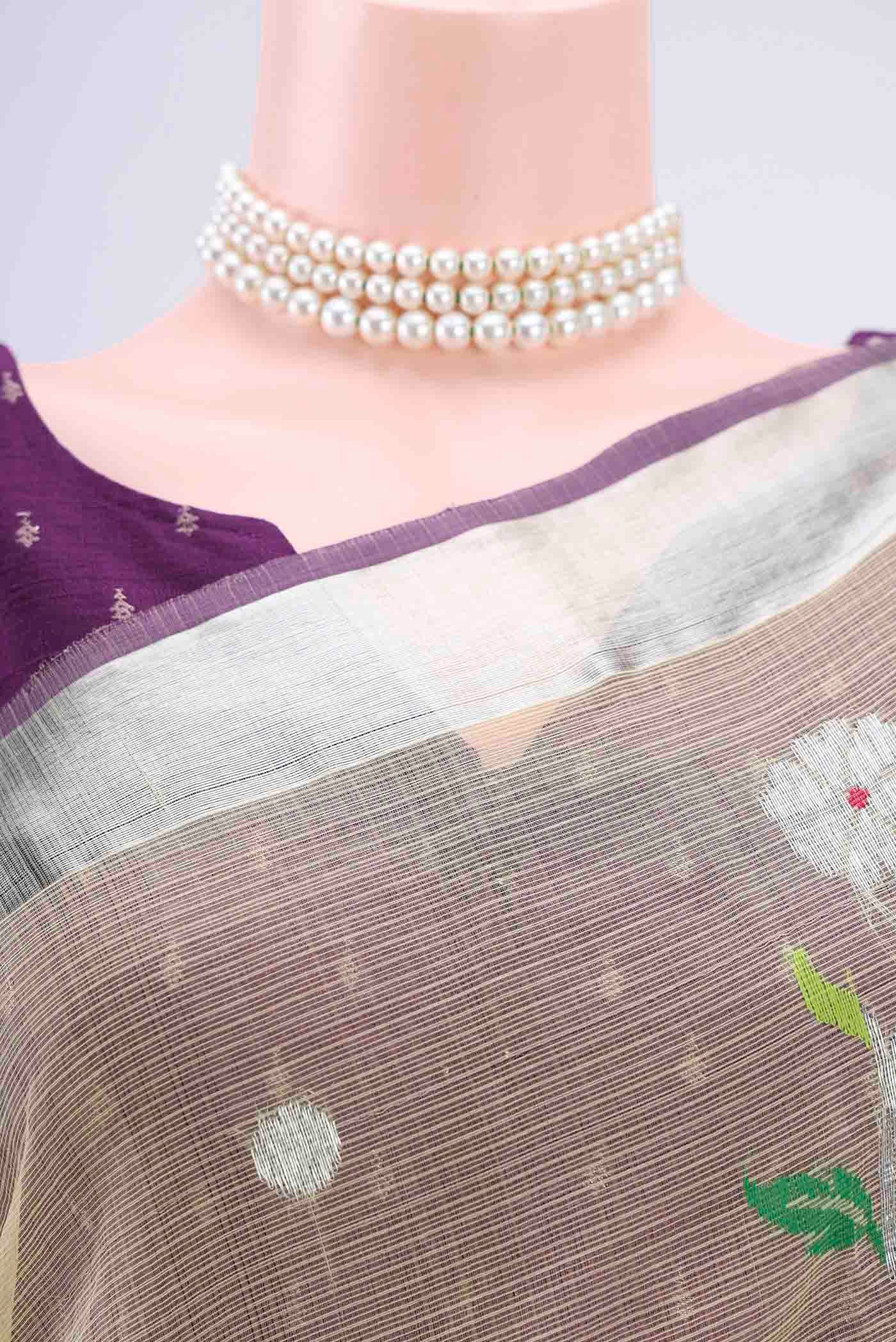 Pure Silk Pure Zari Lemon Yellow Kota Saree - Image 2