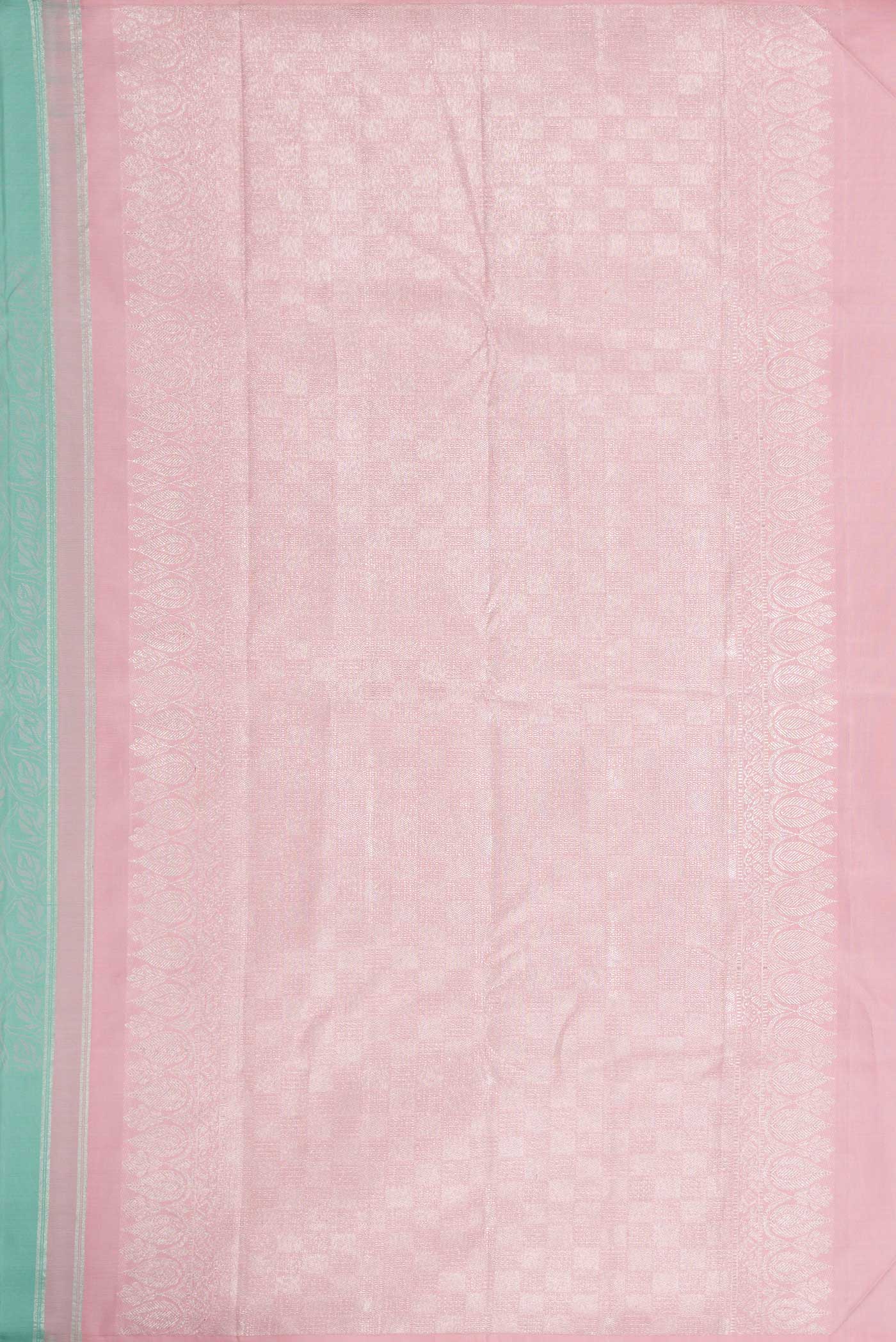 Pure Silk Pure Zari Light Blue Dual Tone Kanjivaram Saree - Image 7