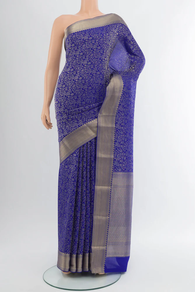 Royal Blue Mysore Crepe Saree