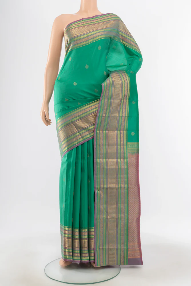 Sea Green Kanchipuram Silk Saree