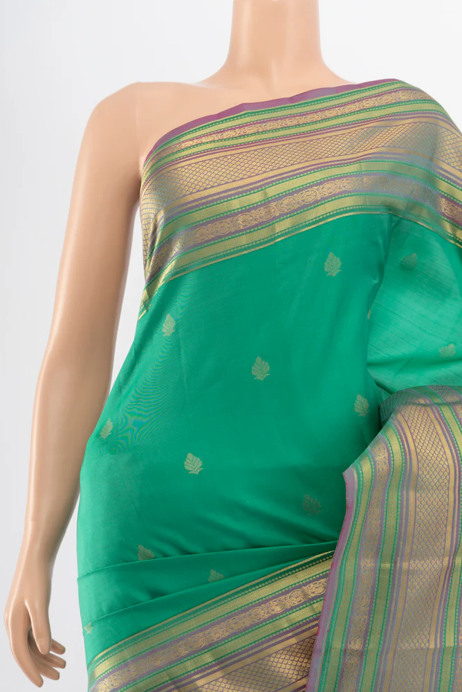 Sea Green Kanchipuram Silk Saree - Image 2