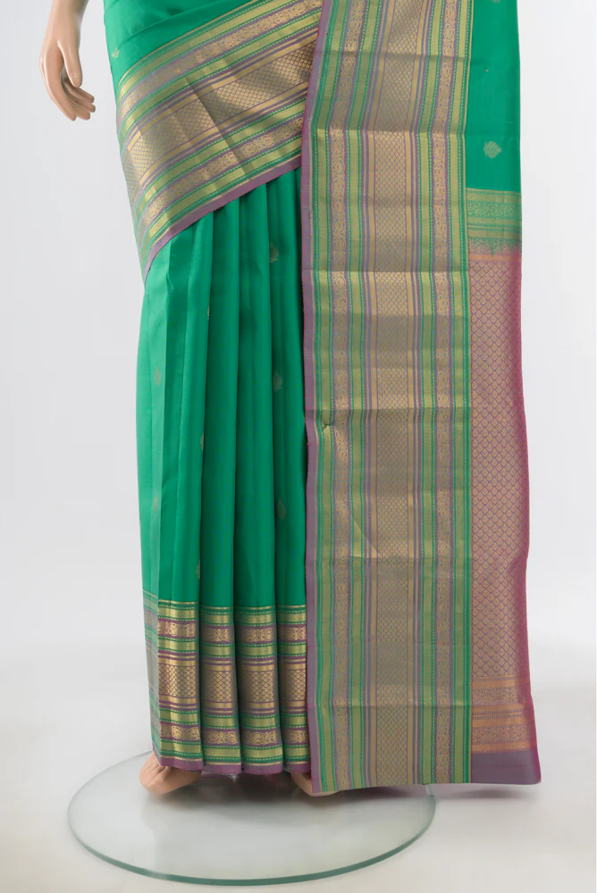 Sea Green Kanchipuram Silk Saree - Image 3