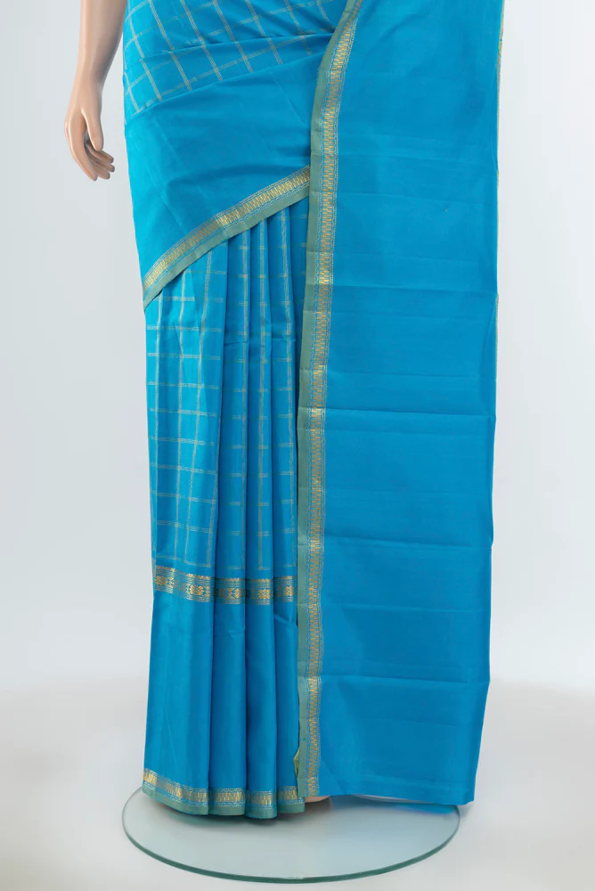 Blue Kanchipuram Silk Saree - Image 3