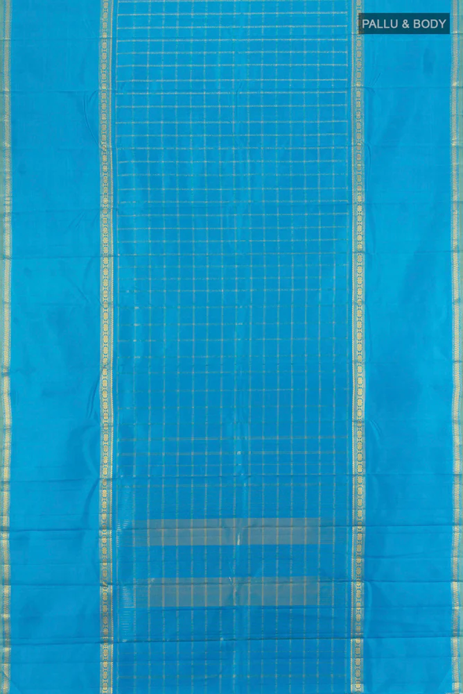 Blue Kanchipuram Silk Saree - Image 5