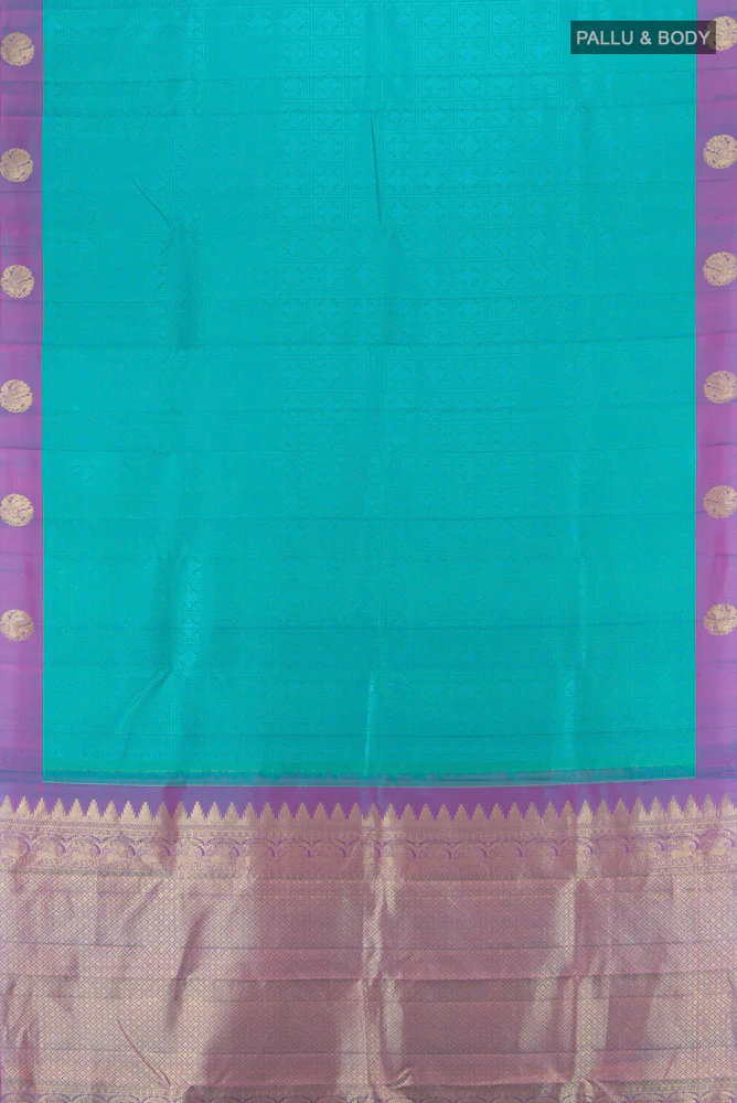 Light Blue Kanjivaram Silk Saree - Image 5