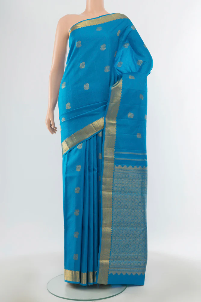Sky Blue Kanjivaram Silk Saree