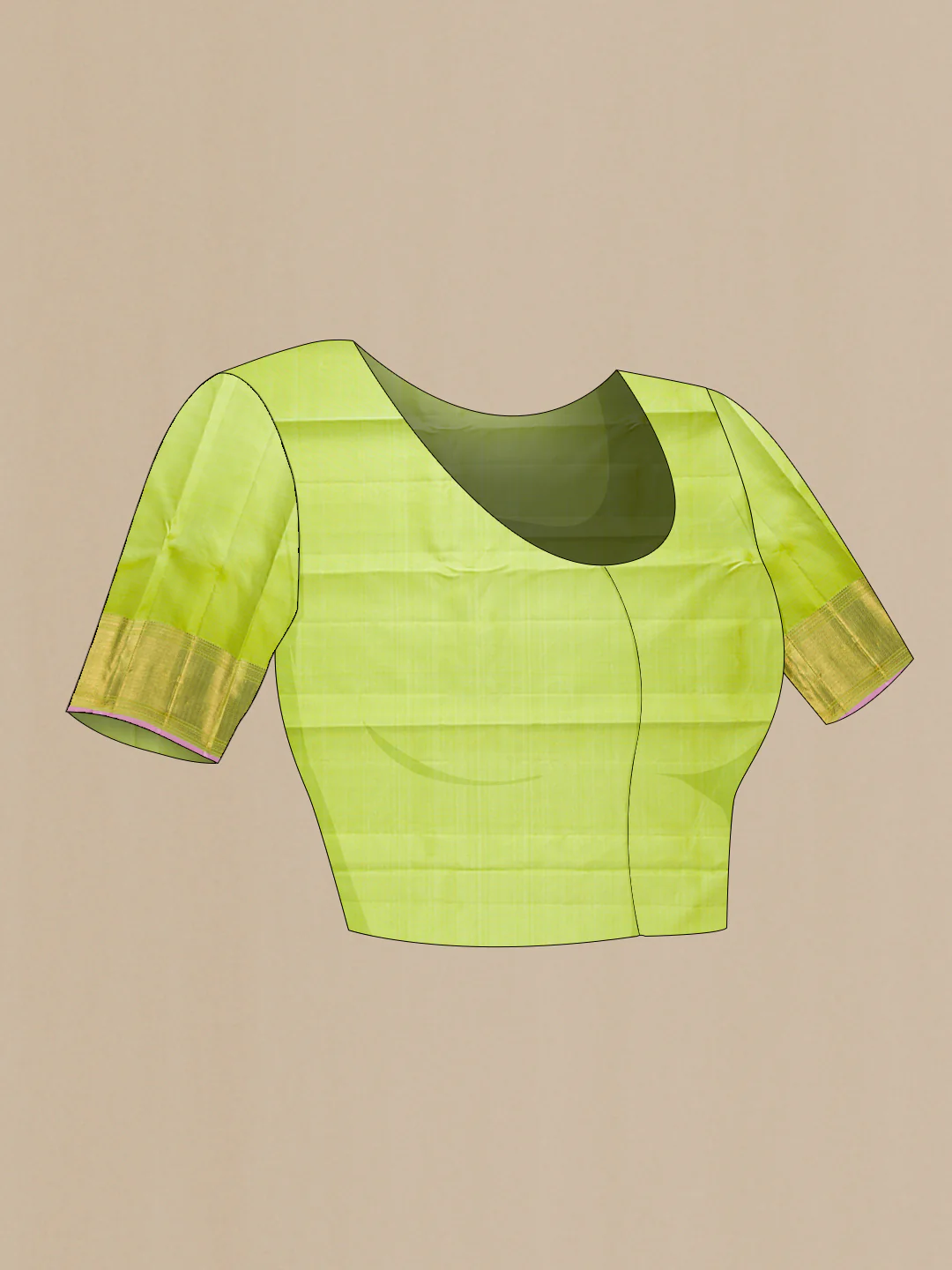 Pure Silk Pure Zari Light Green Kanjivaram Saree - Image 5