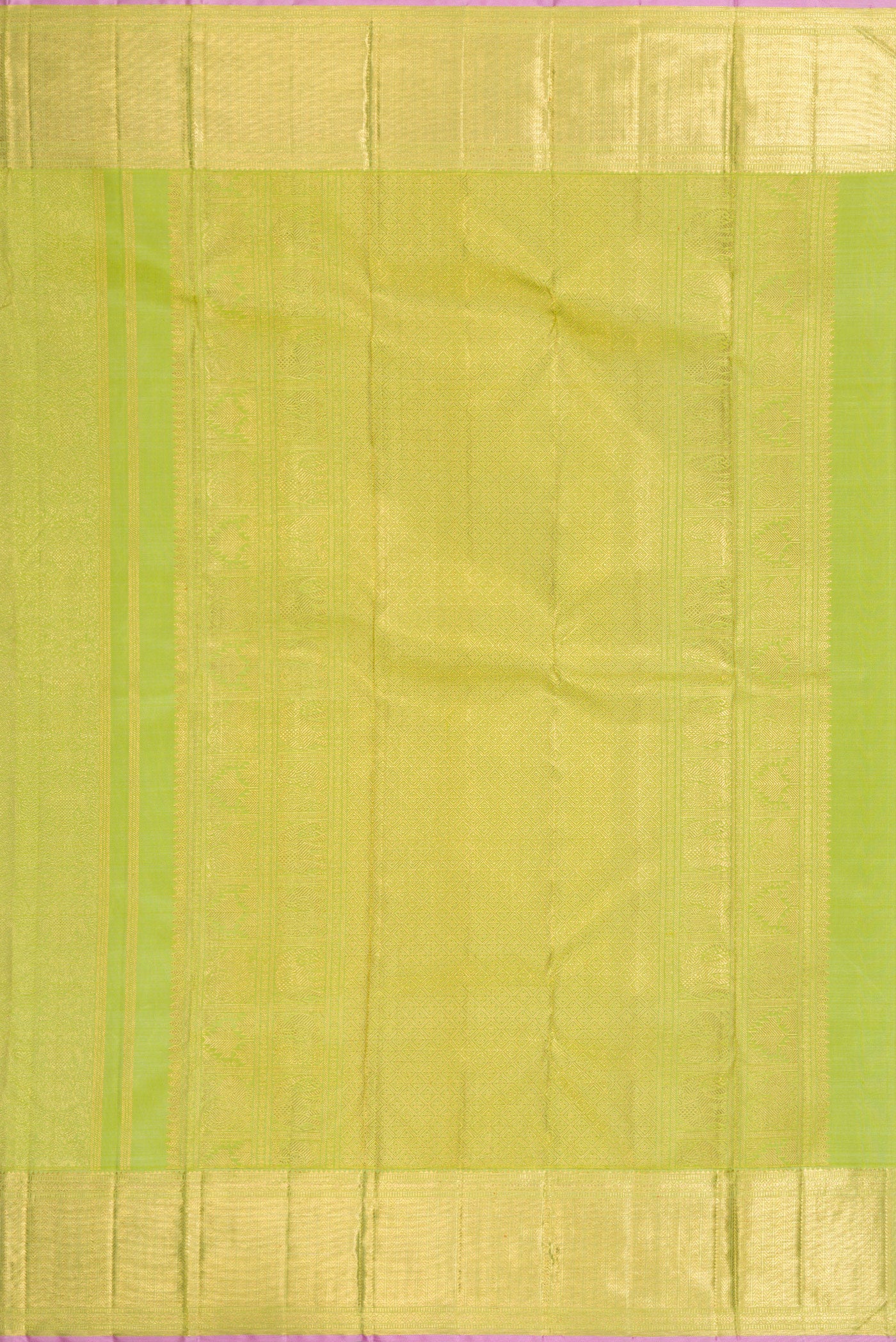 Pure Silk Pure Zari Light Green Kanjivaram Saree - Image 7