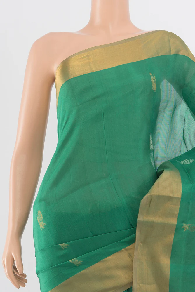 Green Uppada Silk Saree - Image 2
