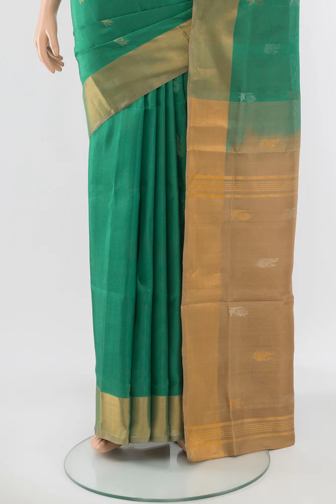 Green Uppada Silk Saree - Image 3