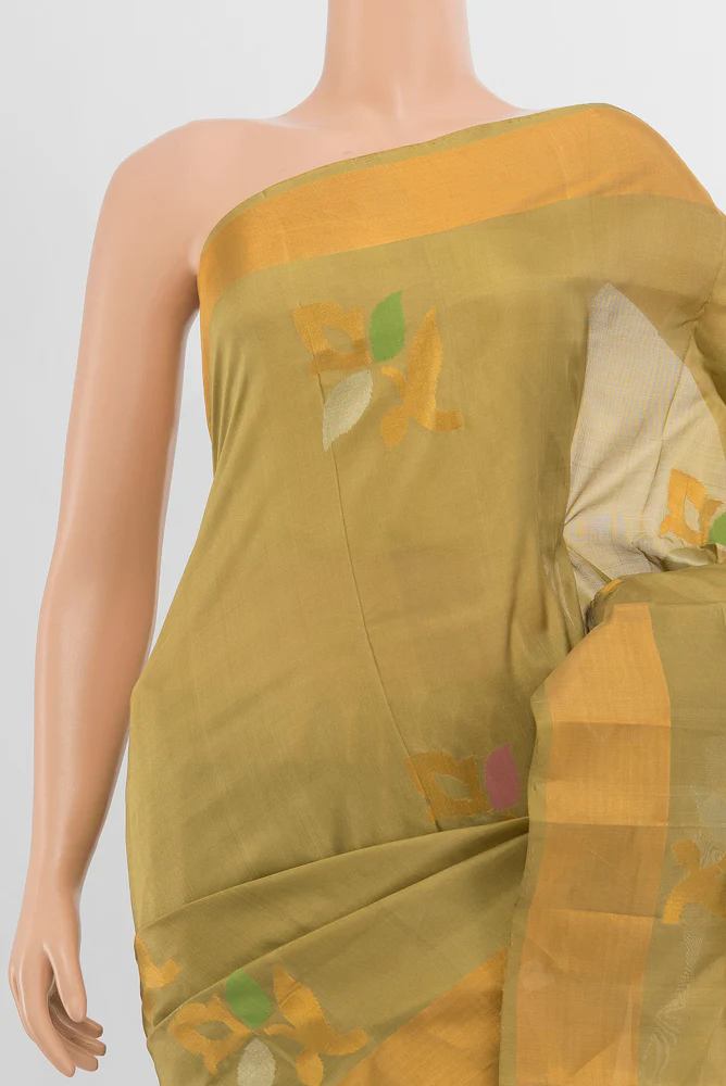 Dark Beige Uppada Silk Saree - Image 2