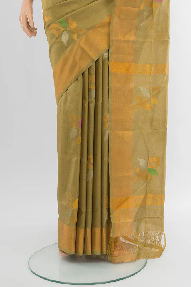 Dark Beige Uppada Silk Saree - Image 3