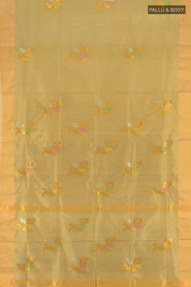 Dark Beige Uppada Silk Saree - Image 5