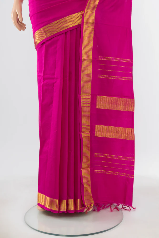 Magenta Kanchipuram Silk Saree - Image 3