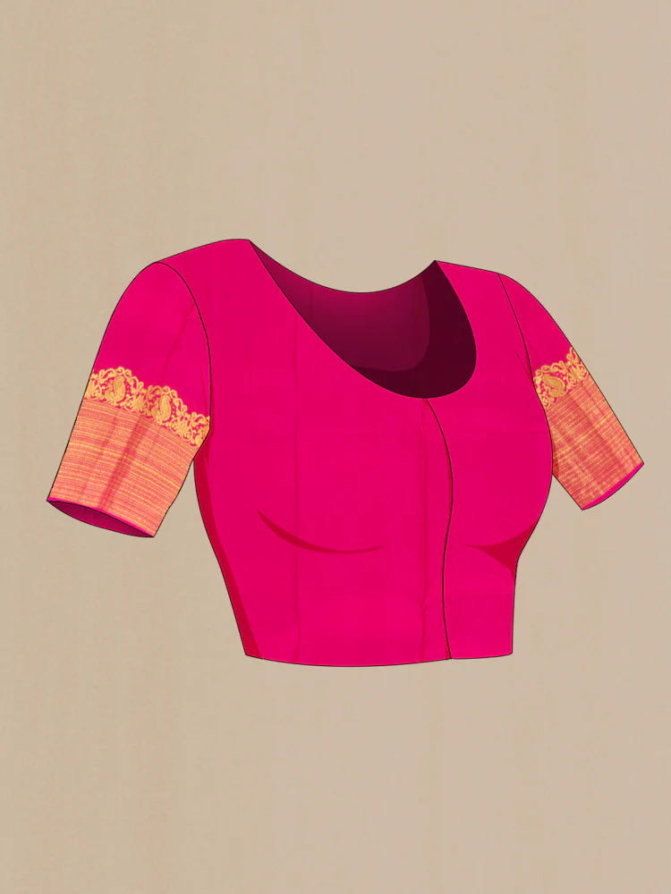 Rani Pink Kanchipuram Silk Saree - Image 4