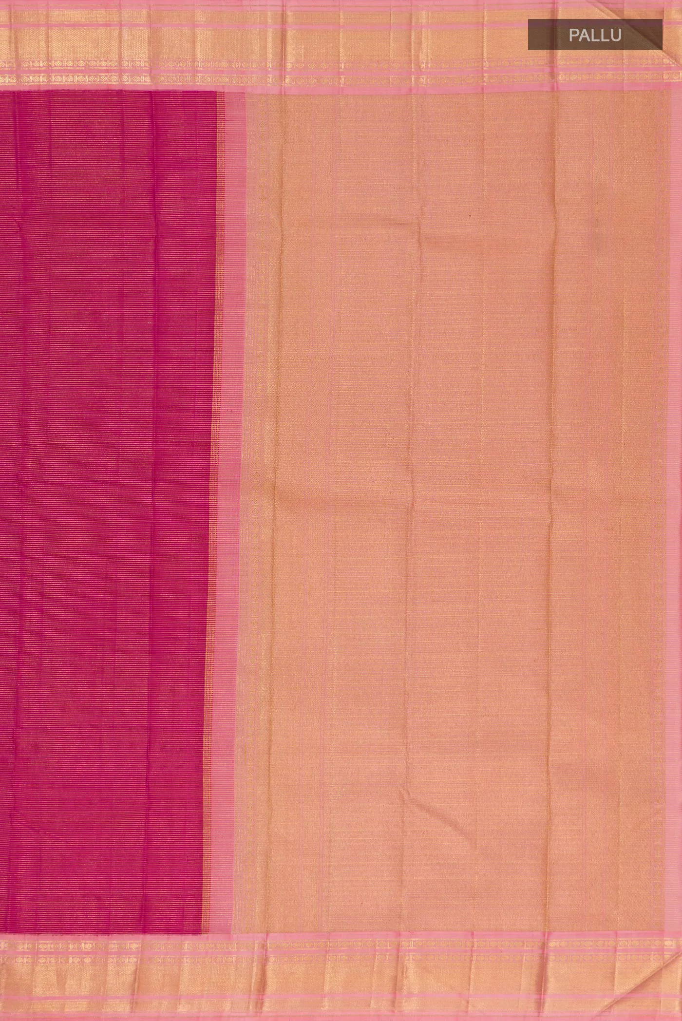 Pure Silk Pure Zari Rani Pink Kanchipuram Saree - Image 6