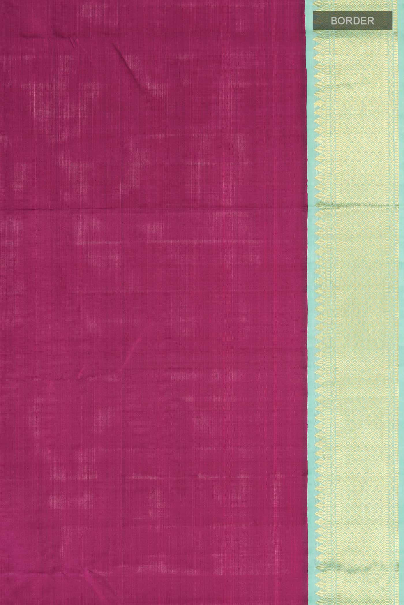 Pure Silk Pure Zari Magenta Kanjivaram Saree - Image 3