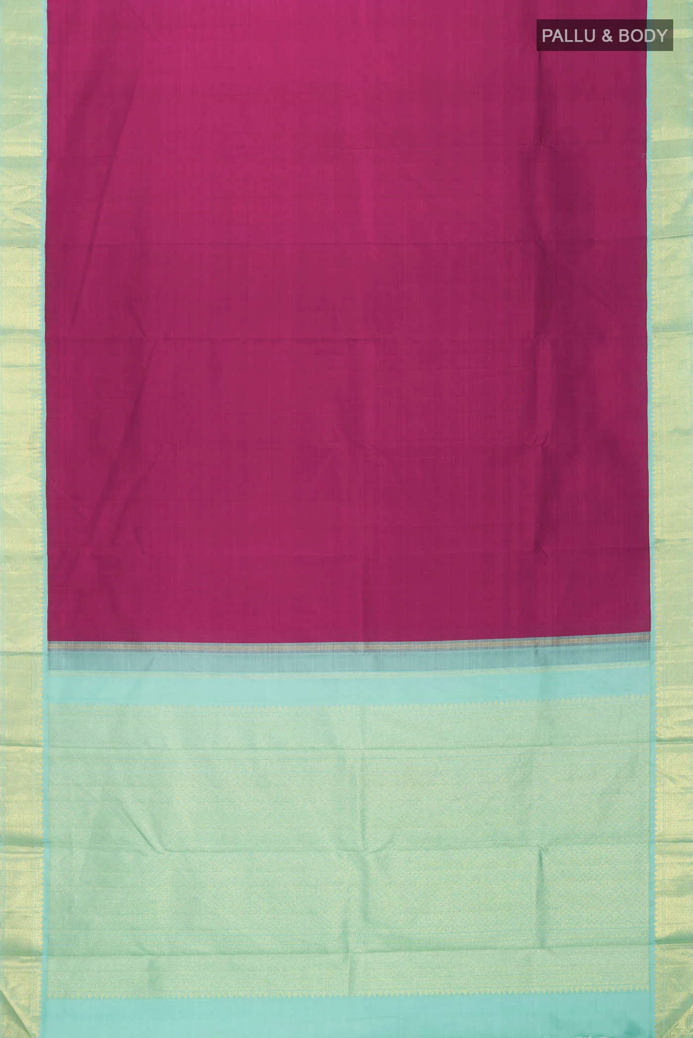 Pure Silk Pure Zari Magenta Kanjivaram Saree - Image 6