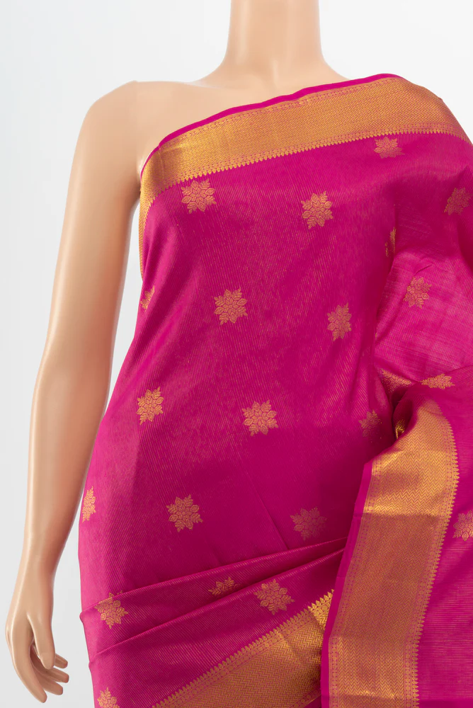 Rani Pink Kanjivaram Silk Saree - Image 2