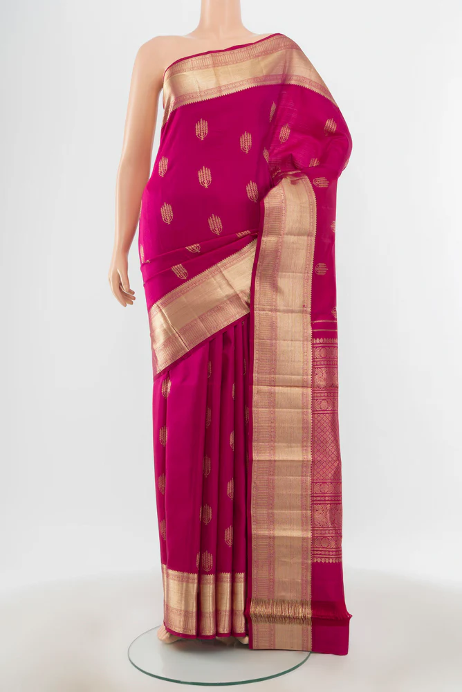 Rani Pink Kanjivaram Silk Saree