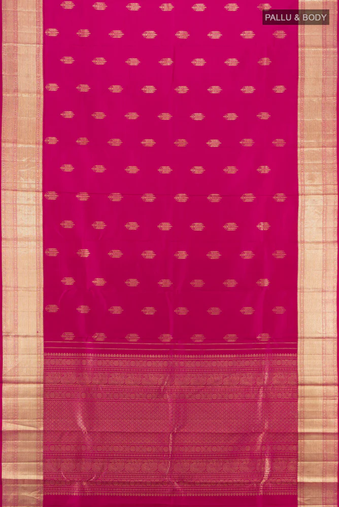 Rani Pink Kanjivaram Silk Saree - Image 5