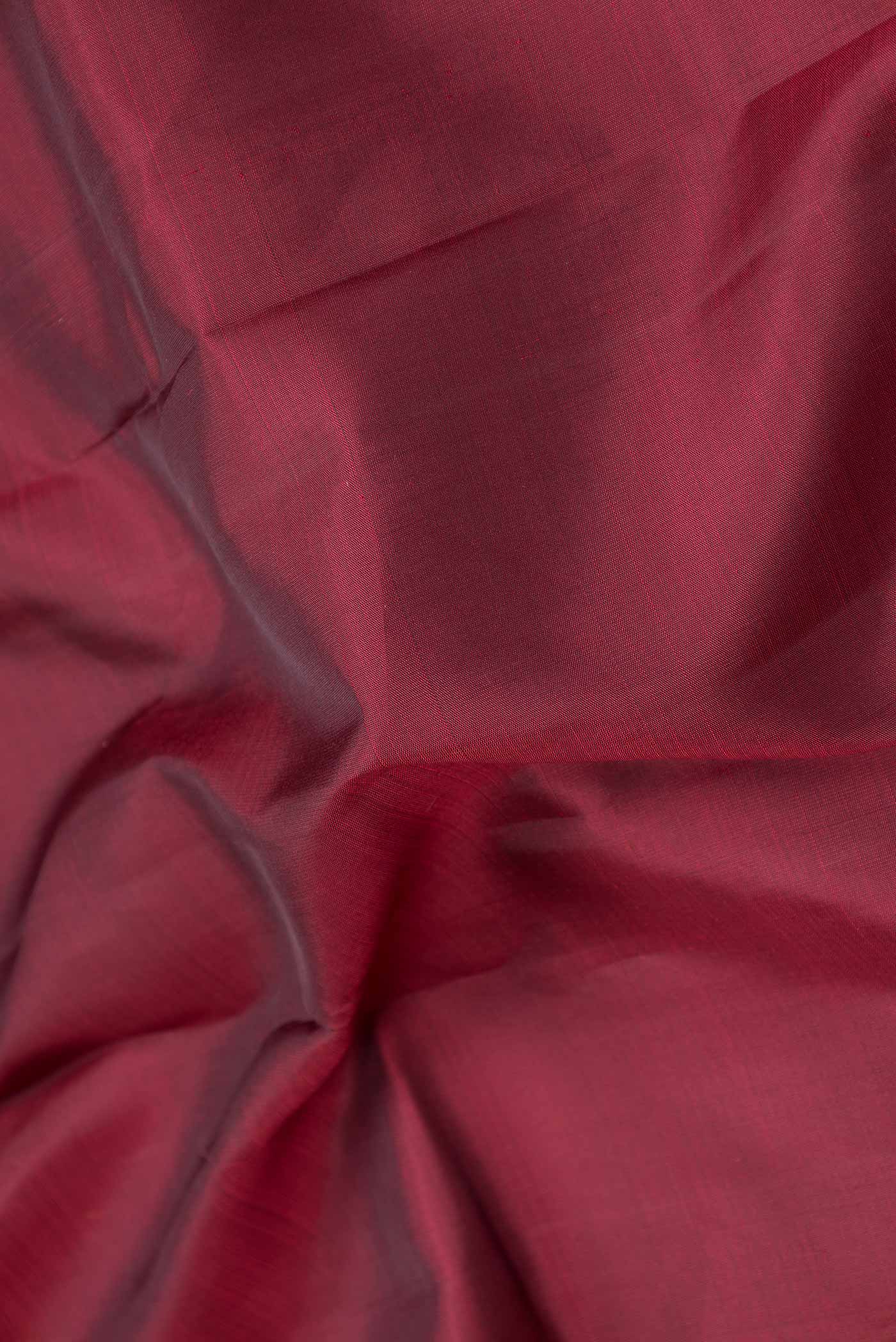 Pure Silk Pure Zari Maroon Dual Tone Kanjivaram Saree - Image 2