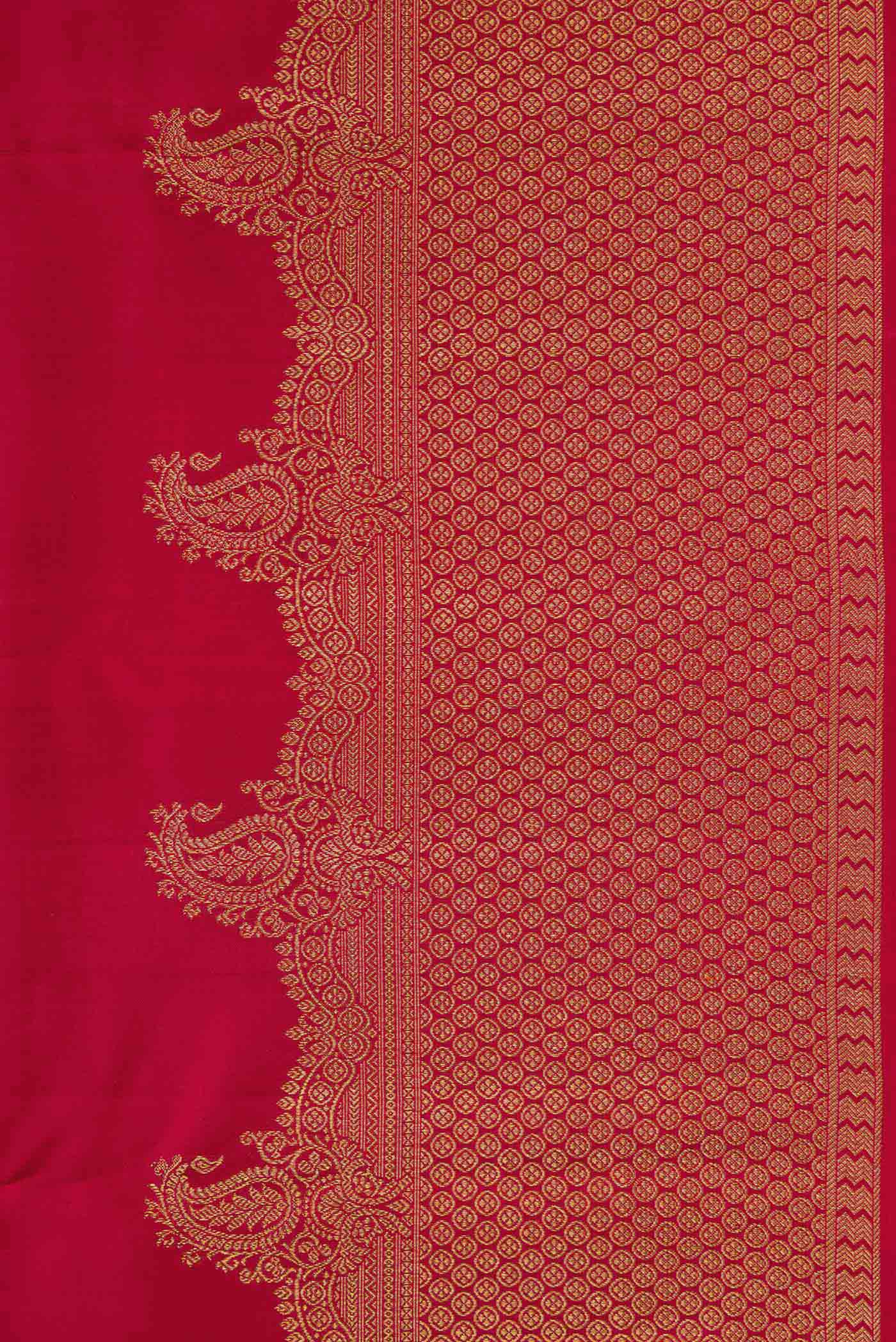 Pure Silk Pure Zari Maroon Dual Tone Kanjivaram Saree - Image 3